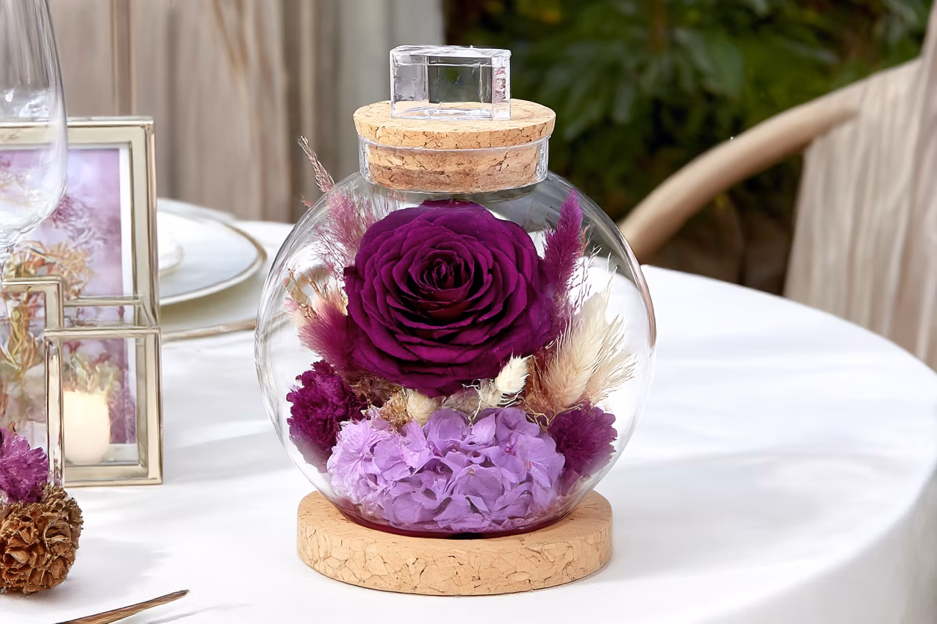 Preserved Flowers in Glass Bottles