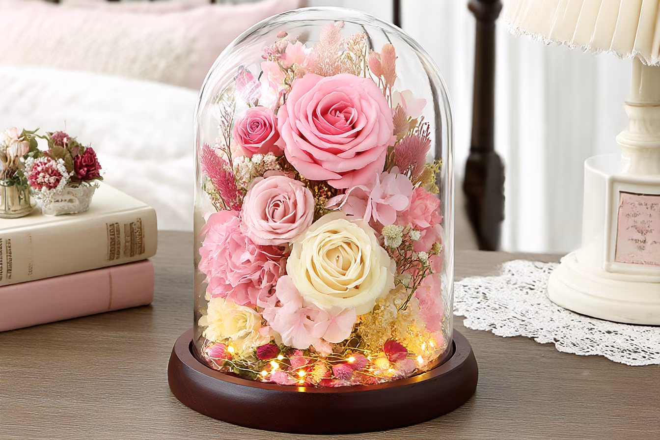 Preserved Flowers in Glass Bottles